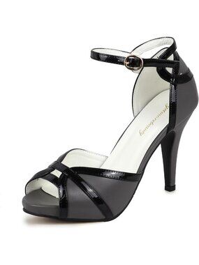 Sexy Strappy Peep Toe Heels for Women - Ankle Strap High Heeled Sandals